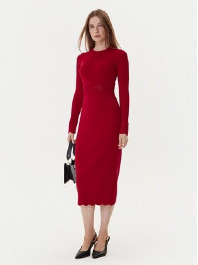 TWINSET Sukienka dzianinowa 252TP3040 Czerwony Slim Fit