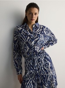 Szorty z wiskozą - jasnoniebieski