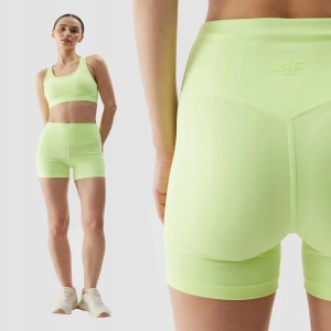 SPODENKI DAMSKIE 4F TRENINGOWE LEGGINSY KRÓTKIE KOLARKI KRÓTKIE KOLOR ZIELONY