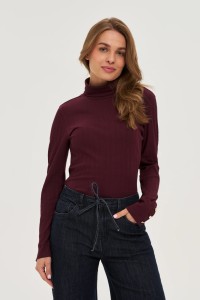 Bawełniany golf burgundowy