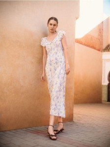 Sukienka maxi z wiskozy - wielobarwny