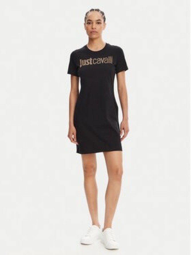 Just Cavalli Sukienka codzienna 78PAOE15 Czarny Regular Fit