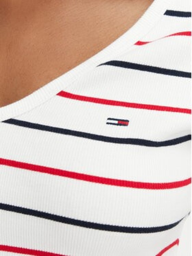 Tommy Jeans T-Shirt DW0DW17385 Biały Slim Fit