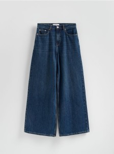 Jeansy wide leg - granatowy