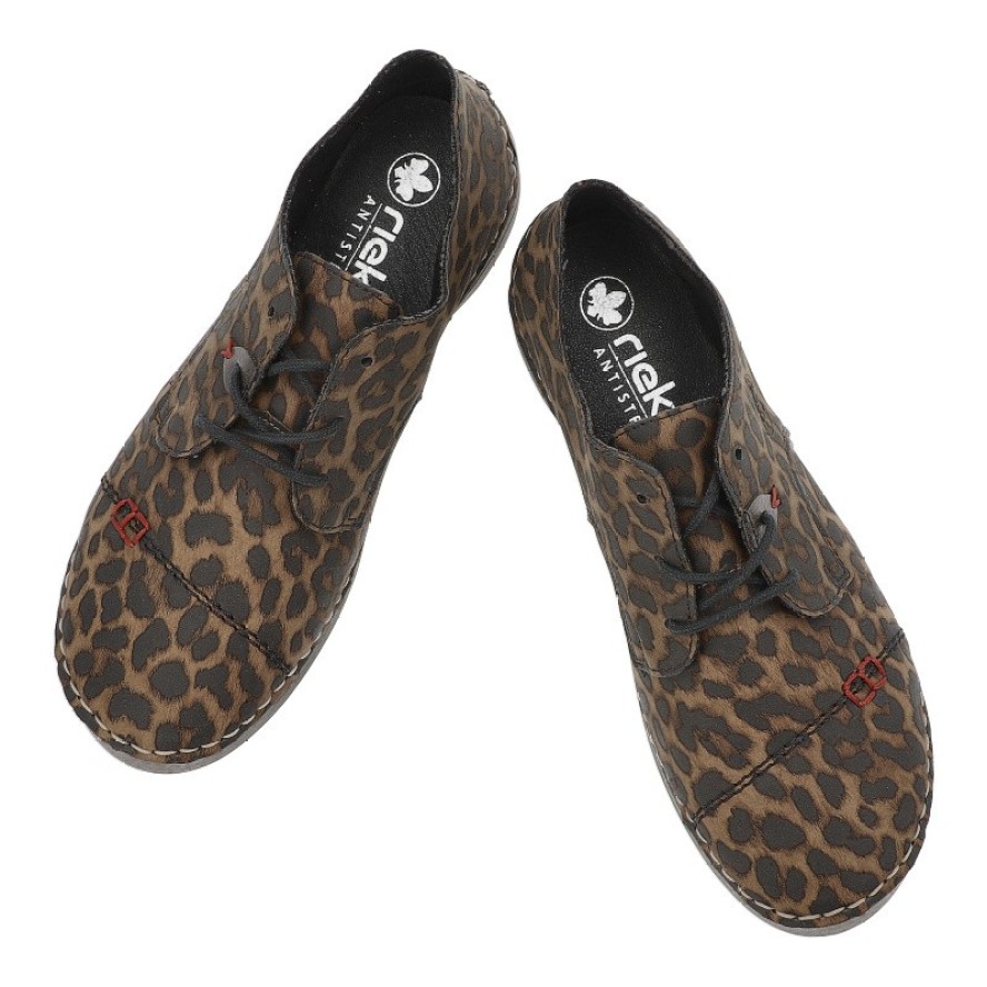 Brązowe Półbuty Rieker Wygodne Obuwie Damskie