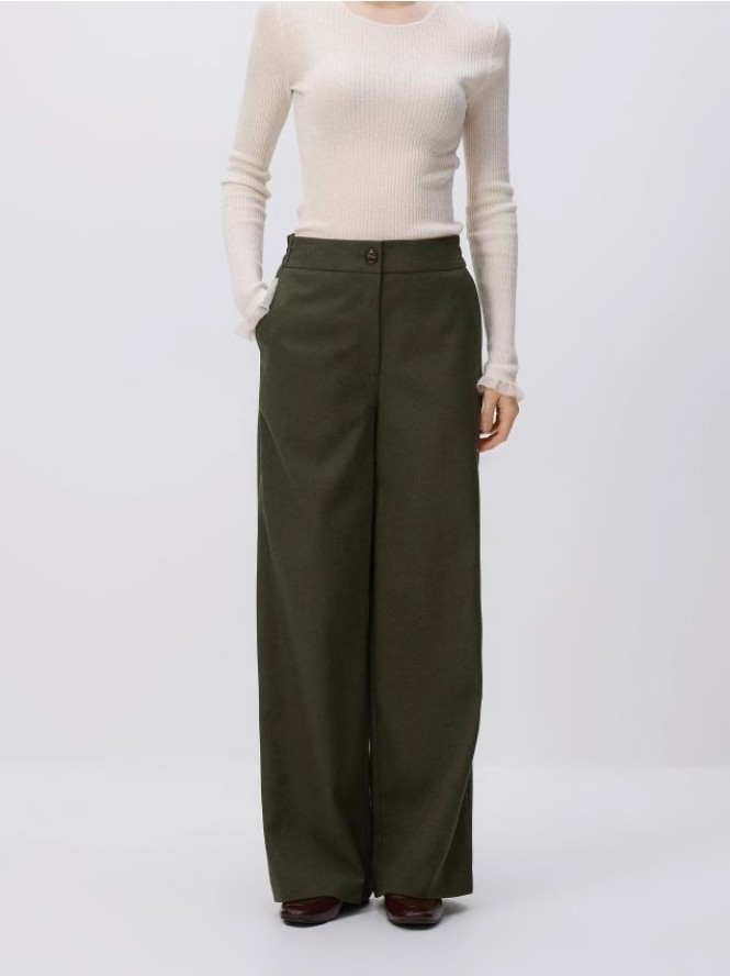 Spodnie z szeroką nogawką - zielony