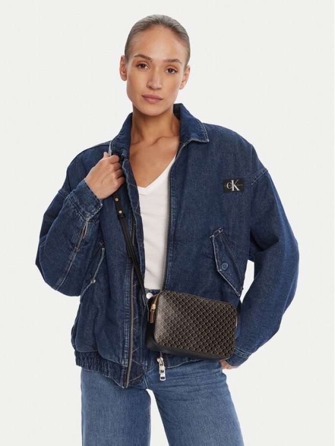 Calvin Klein Torebka Emblem Aop Elongated Camera Bag LV04F3268G Czarny