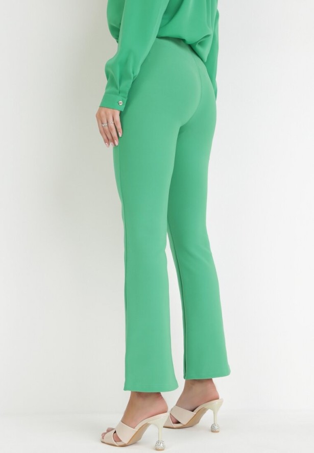 Zielone Spodnie Dzwony z Łańcuszkiem Riselda