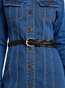 LEE DAMSKI PASEK LEE BRAIDED BELT BLACK 112351438