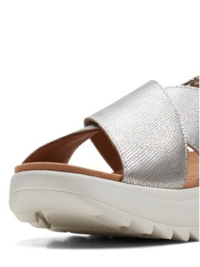 Clarks Sandały DashLite Wish 26171951 Srebrny