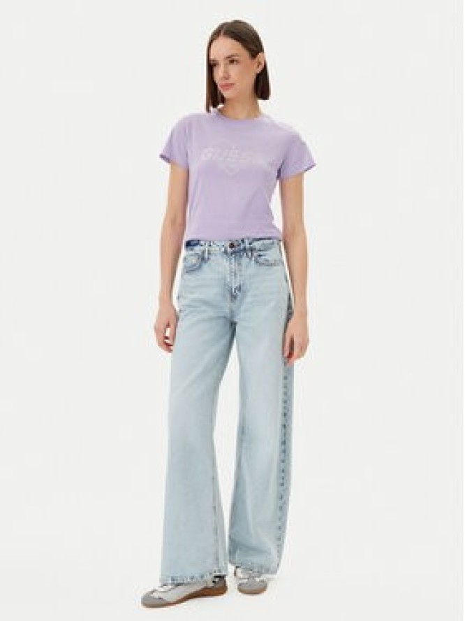 Guess T-Shirt V5GI10 K9RM1 Fioletowy Regular Fit