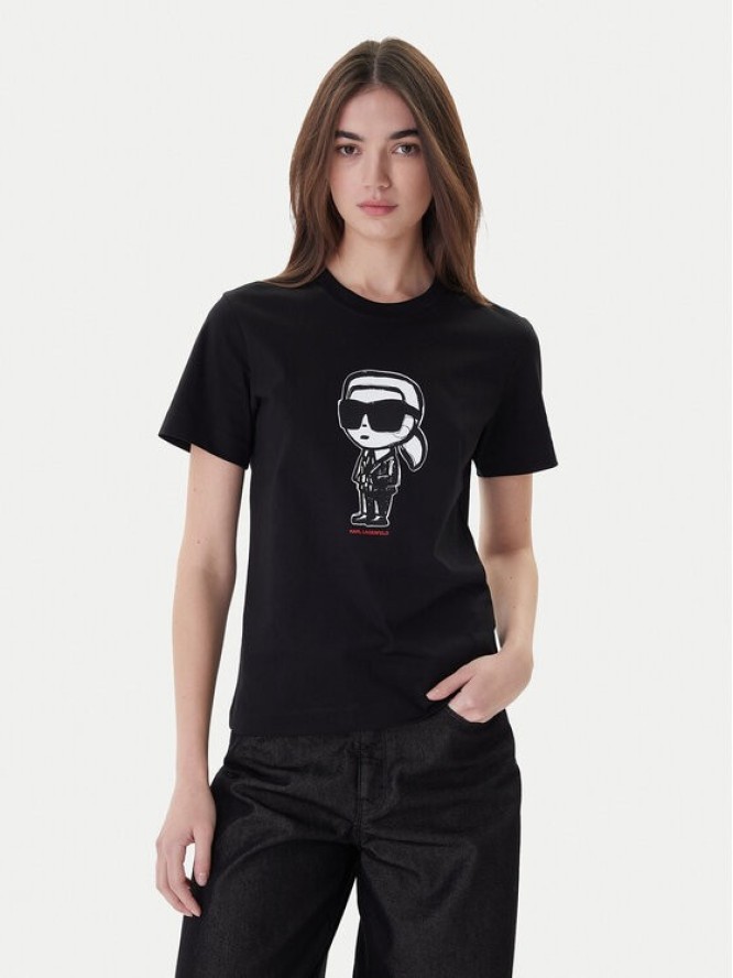 KARL LAGERFELD T-Shirt A1W17126 Czarny Regular Fit