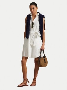 Polo Ralph Lauren Sukienka koszulowa 211906437001 Biały Regular Fit