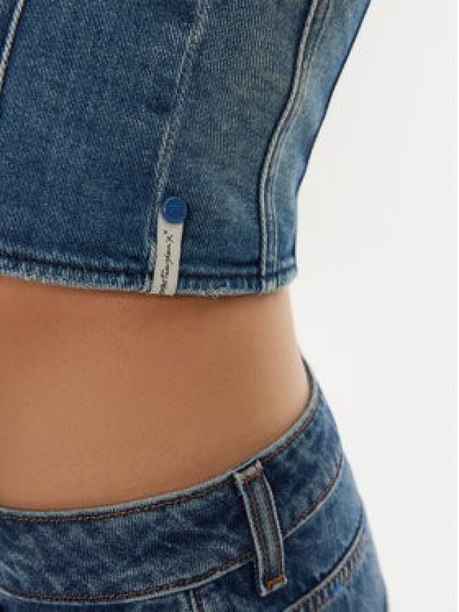 One Teaspoon Top 26601 Niebieski Slim Fit