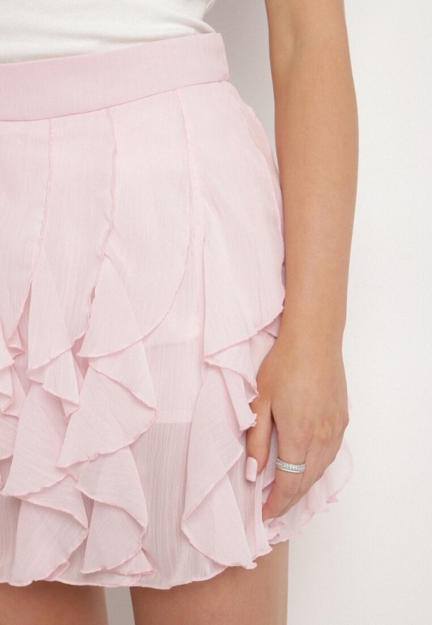 Różowe Spódnico-Szorty z Falbankami Vikavira