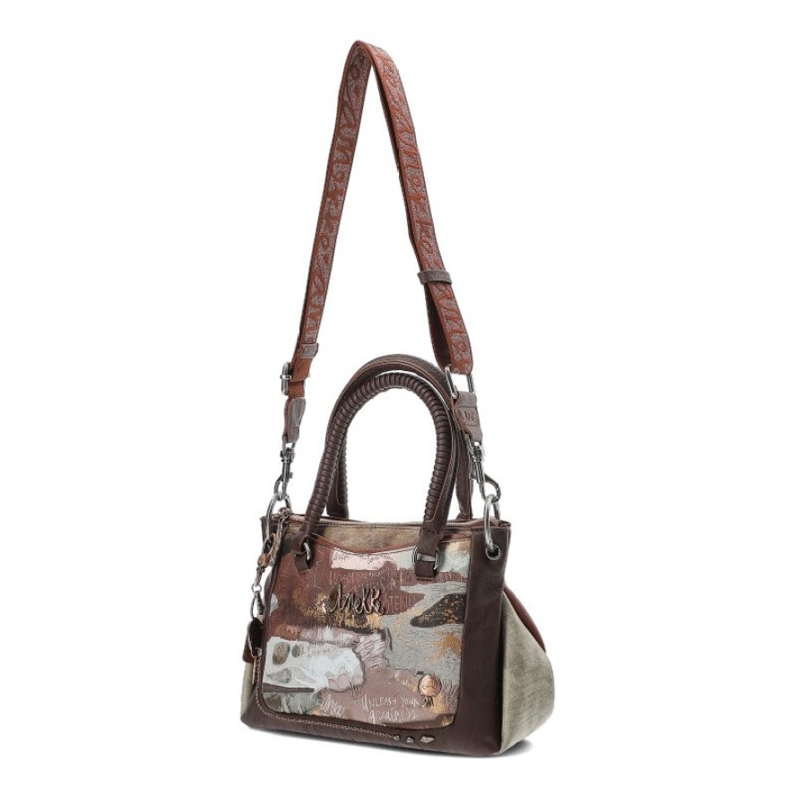 Brązowa Torebka Anekke Modny Kuferek Damski Premium