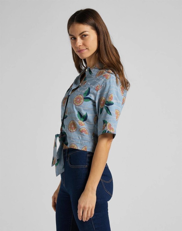 DAMSKA KOSZULA LEE KNOTTED RESORT SHIRT PISCINE L49XZMQE 112111150