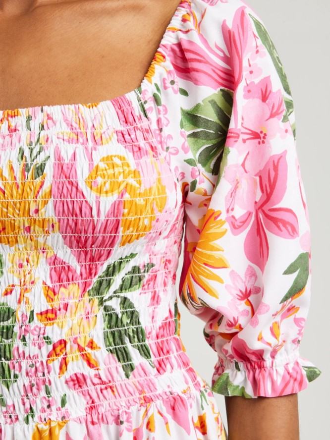 Sukienka damska maxi z motywem kwiatowym Dinova 000