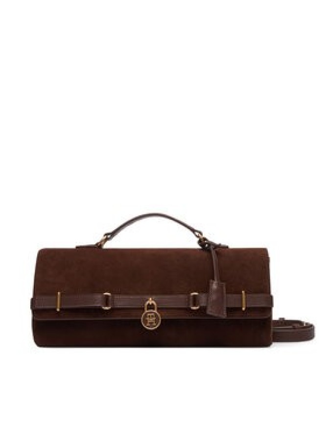 Tommy Hilfiger Torebka American Icon Clutch Suede AW0AW19515 Brązowy