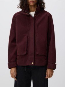 Kurtka z imitacji zamszu - burgundowy
