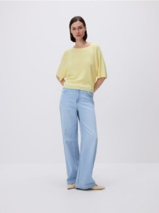 Bluzka z dodatkiem wiskozy - jasnożółty