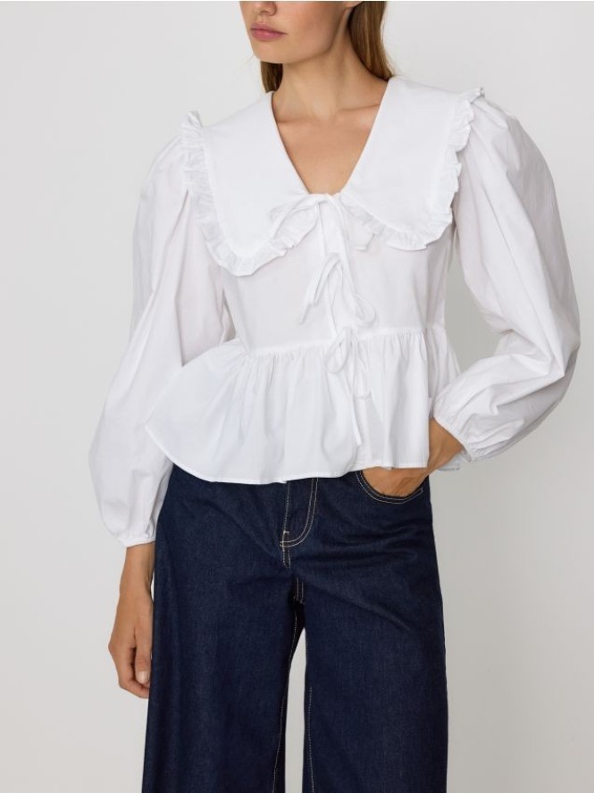 Bluzka z kołnierzem - biały