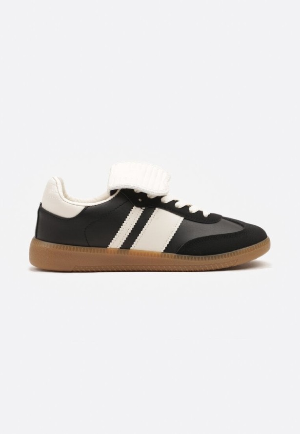 Czarne Sneakersy Tenisówki Ozdobione Wywinięciem Myrloria