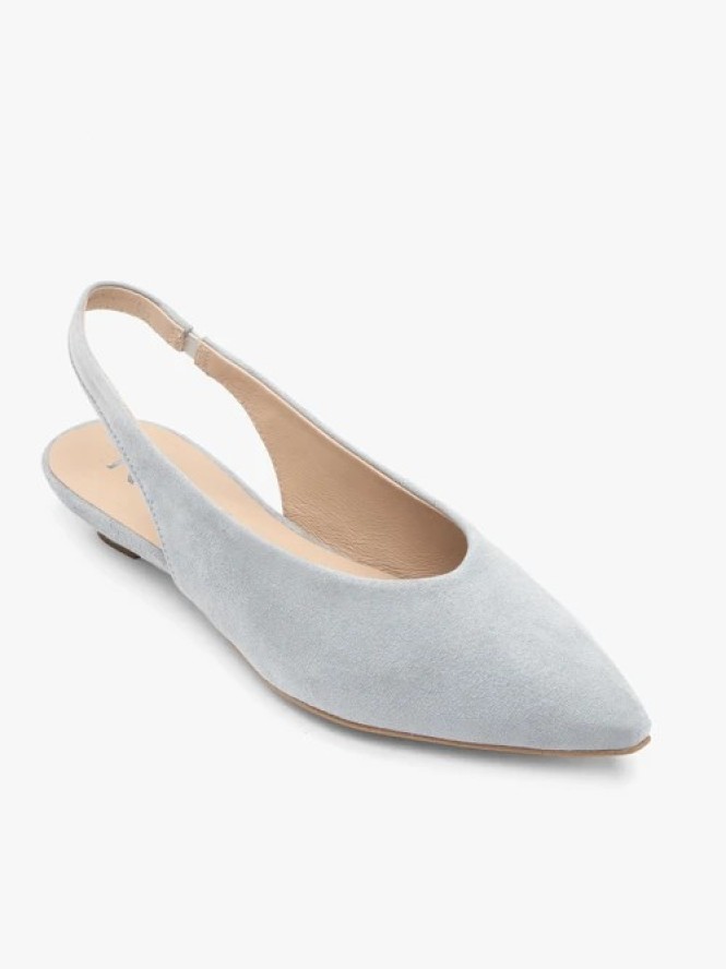 Jasnoniebieskie czółenka slingback w szpic
