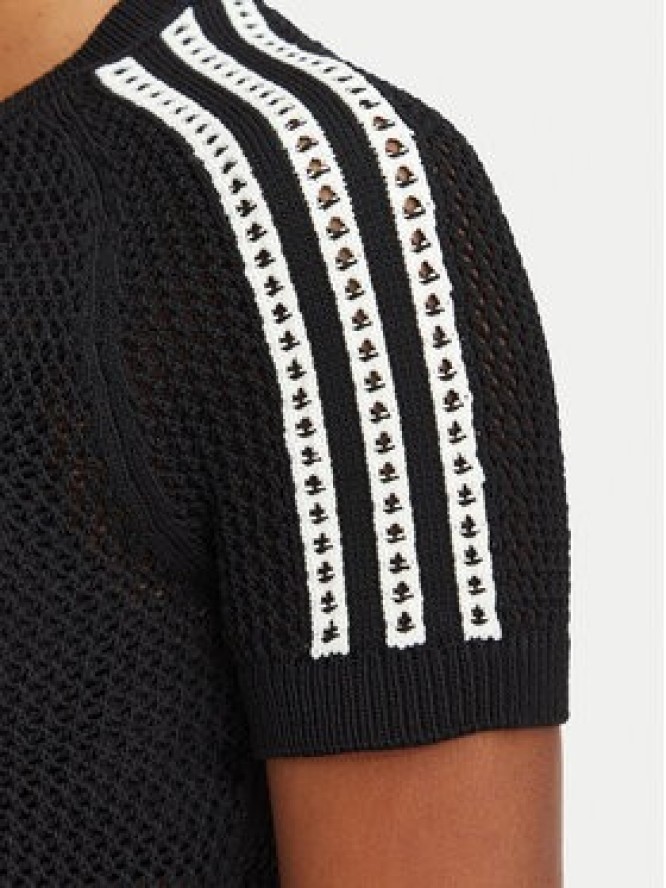 adidas T-Shirt Knitted Crochet Tee KC6481 Czarny Regular Fit
