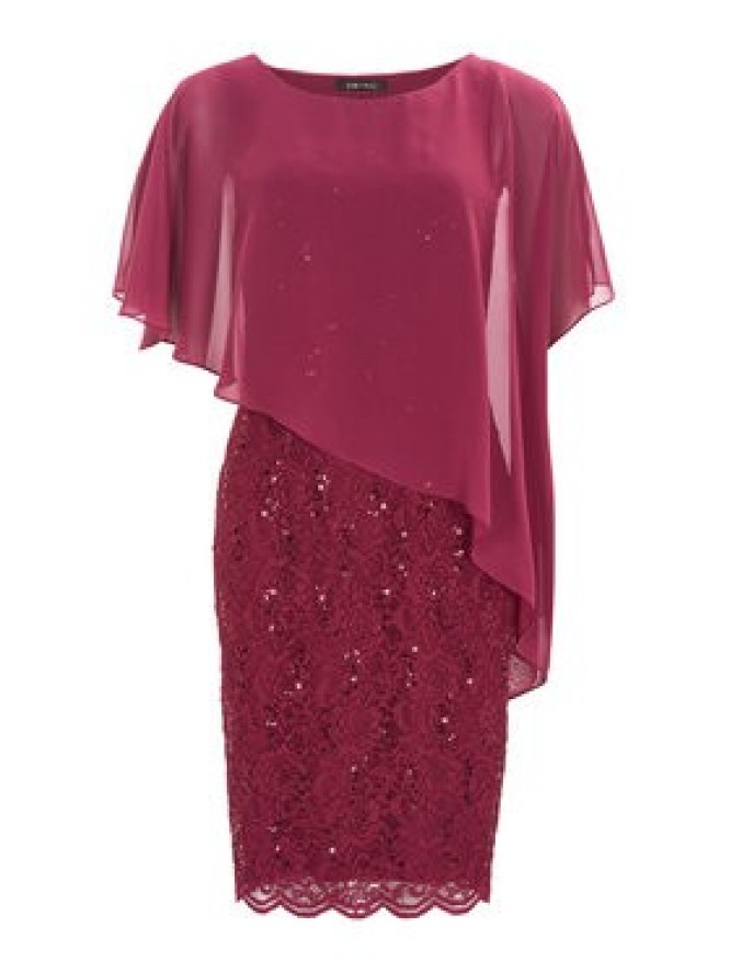 Swing Sukienka koktajlowa 77760410 Bordowy Regular Fit