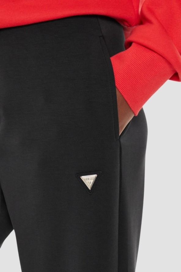 GUESS Czarne damskie spodnie dresowe Olympe, Rozmiar M