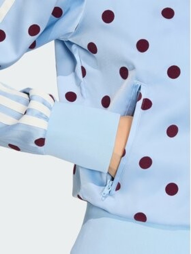 adidas Bluza Satin Polka Dots Tt Track Top KV1167 Niebieski jasny Regular Fit