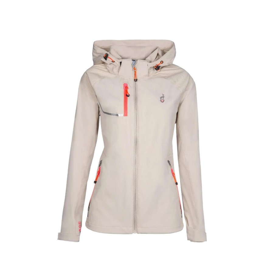 Kurtka softshell damska AULP ROSSA wodoodporna oddychająca regulowana z kapturem