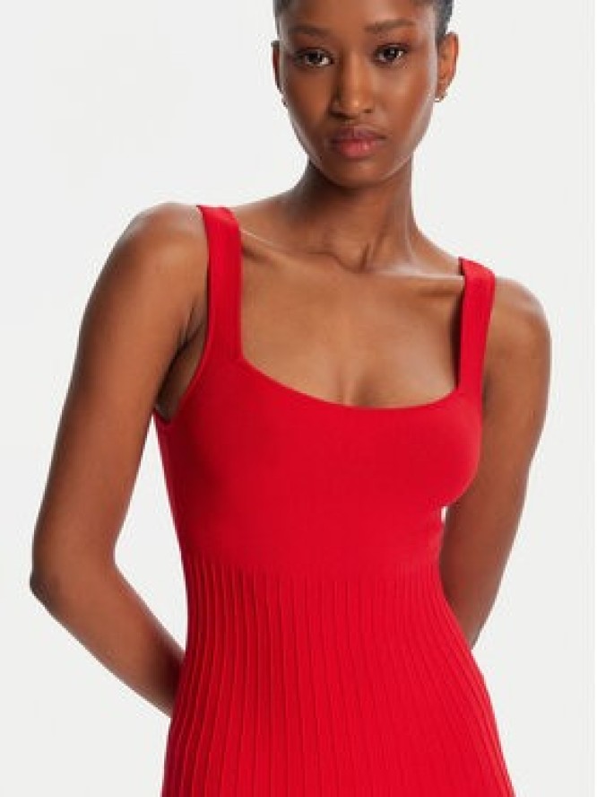 STAUD Sukienka dzianinowa Ellison R24S2213VN Czerwony Regular Fit