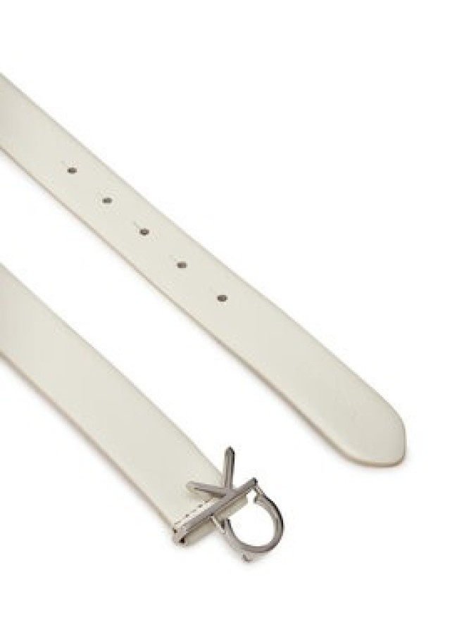 Calvin Klein Pasek Damski Ck Buckle Belt 3.0_Smooth K60K613156 Biały