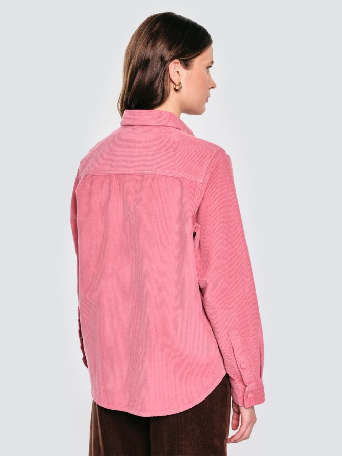 Koszula damska sztruksowa różowa Onino 601