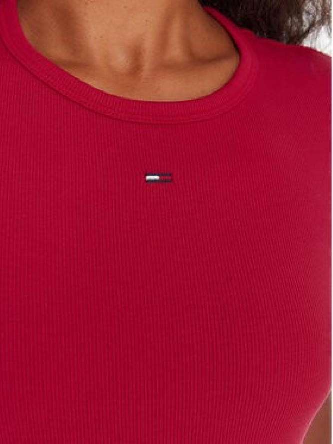 Tommy Jeans T-Shirt Essential DW0DW17383 Różowy Slim Fit