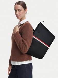 Tommy Hilfiger Torebka Th Corp Ess Tote AW0AW19334 Granatowy