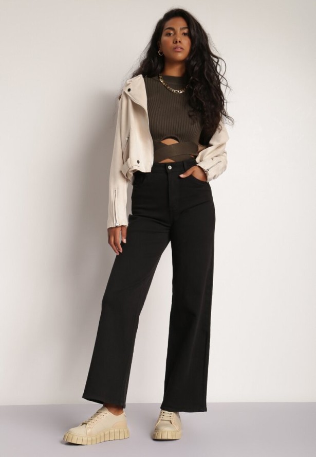 Czarne Jeansy Szerokie Phririope