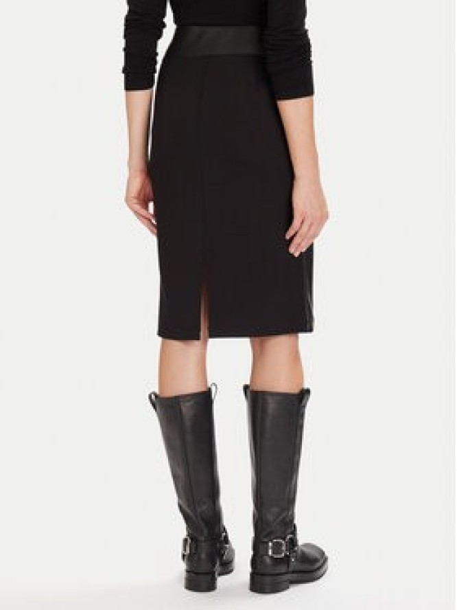 Morgan Spódnica z imitacji skóry 242-JMADO Czarny Slim Fit