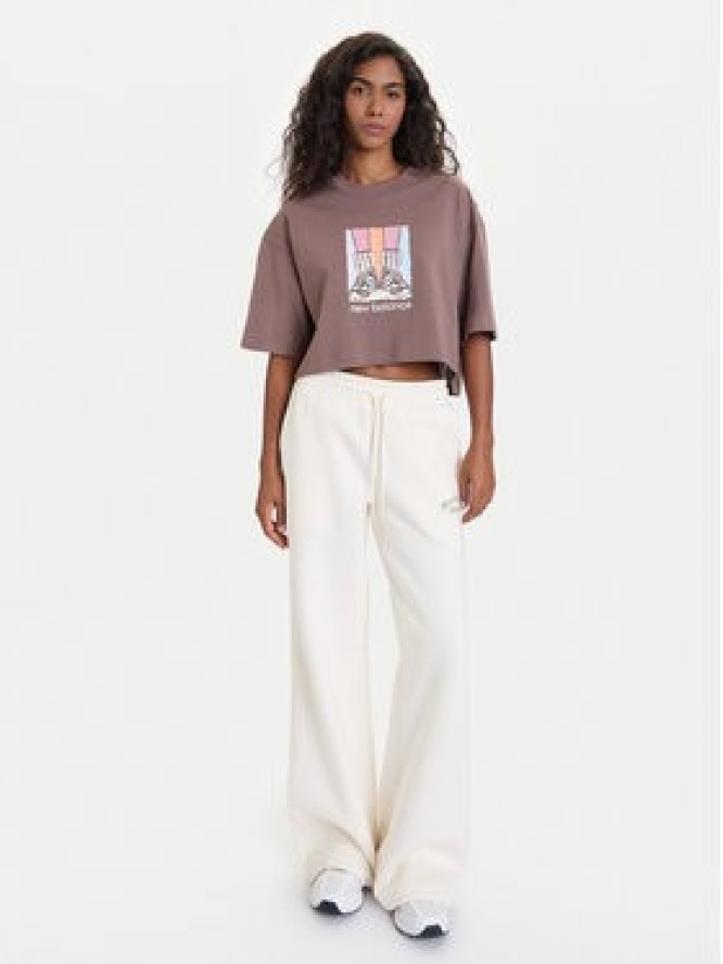 New Balance T-Shirt WT53904 Brązowy Regular Fit