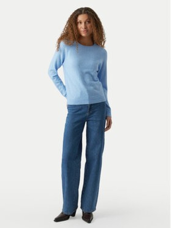 Vero Moda Sweter Doffy 10201022 Niebieski jasny Regular Fit