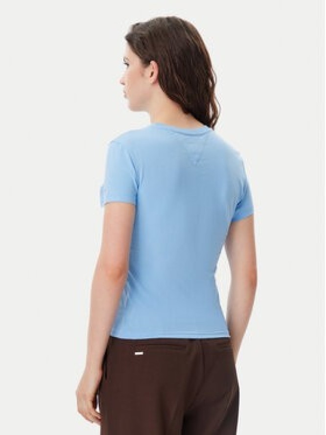 Tommy Jeans T-Shirt Essential DW0DW19447 Błękitny Slim Fit