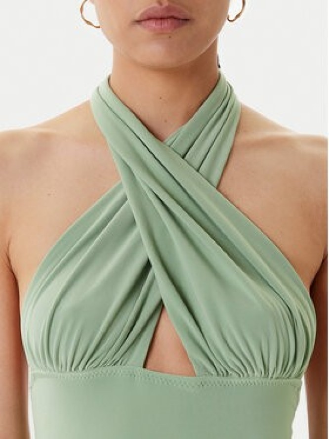 NORMA KAMALI Sukienka wieczorowa KK1253PLO68835 Zielony Slim Fit