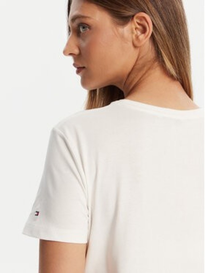 Tommy Hilfiger T-Shirt Gold Crest WW0WW46153 Biały Regular Fit