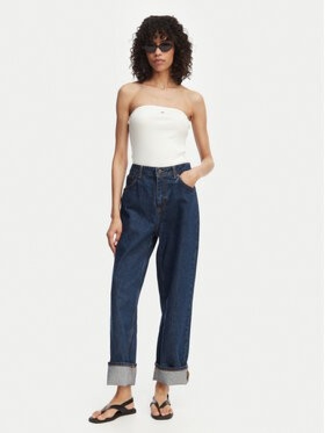 Tommy Jeans Top DW0DW22263 Biały Slim Fit