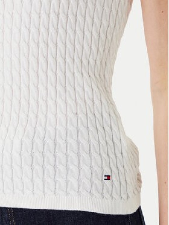 Tommy Hilfiger Top WW0WW45706 Écru Slim Fit