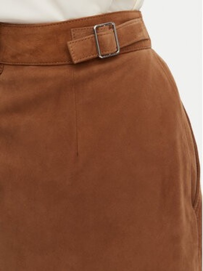 Marella Spódnica skórzana Zeus 2613401024 Brązowy Regular Fit