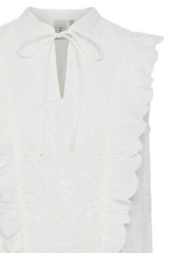 YAS Bluzka Luma 26036259 Biały Regular Fit