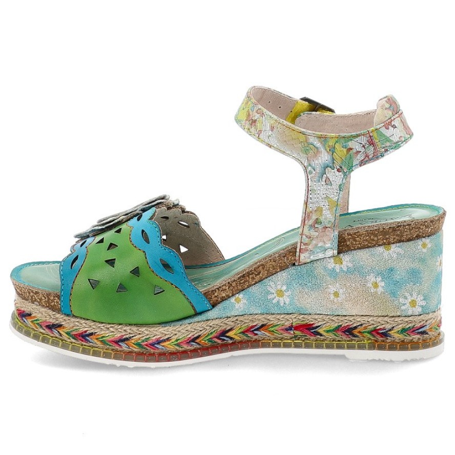 Zielone Sandały Laura Vita Modne Obuwie Damskie